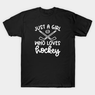 Just A Girl Who Loves Hockey Ice Hockey Field Hockey Cute Funny T-Shirt